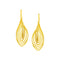 14k Yellow Gold Post Earrings with Polished Wire Dangles